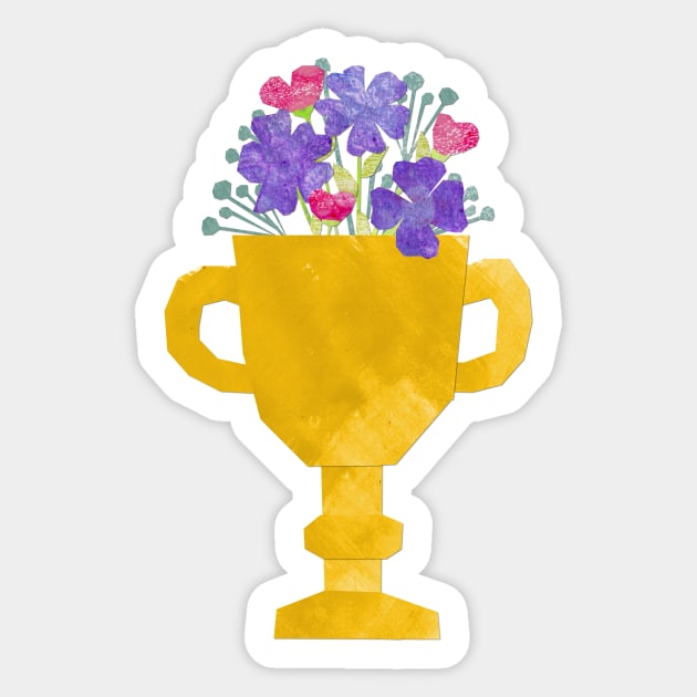 Flowers in Trophy Sticker by Babban Gaelg